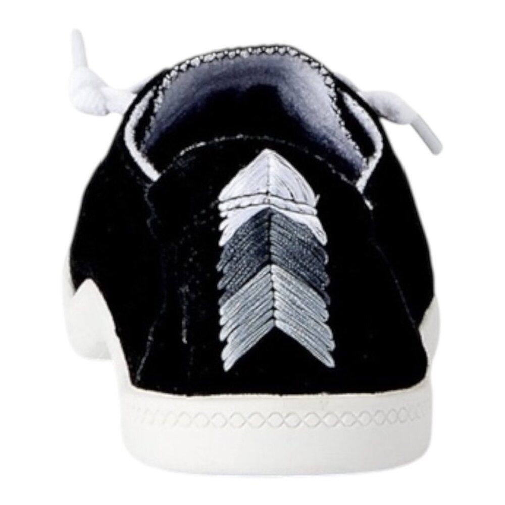 4 MEDIUM WIDTH BLACK Time and Tru Women's Scrunch Back Slip-On Sneaker SZ 8.5 - Picture 2 of 4